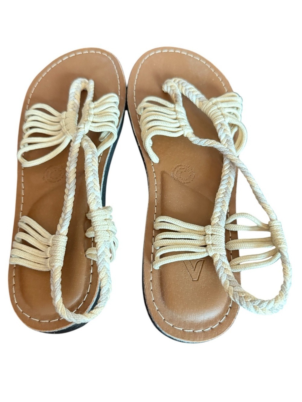 Women Cream Rope Slingback Sandals